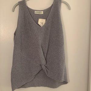 Dusty blue sweater tank